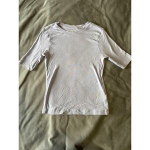 Chicoree Lavender Purple Short Sleeve Crewneck Ribbed Knit Basic Top Size S